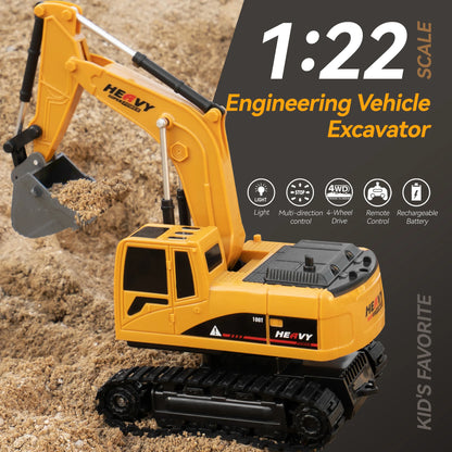 ZWN 1/16 1/20 Remote Control Excavator Dump Truck RC Model Car Toy Professional Alloy Simulation Construction Vehicle for Kids
