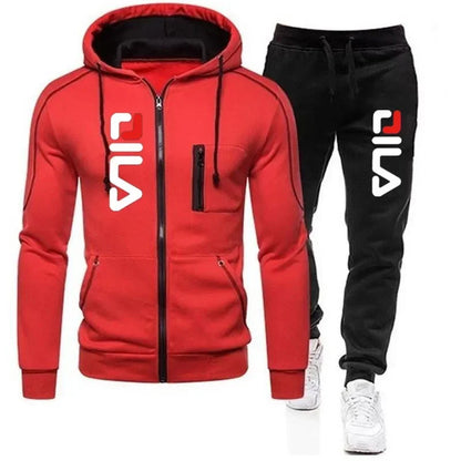 New autumn and winter sweatshirts, casual and fashionable sportswear sets, outdoor zippered sweatshirts + sweatpants, hooded cas.