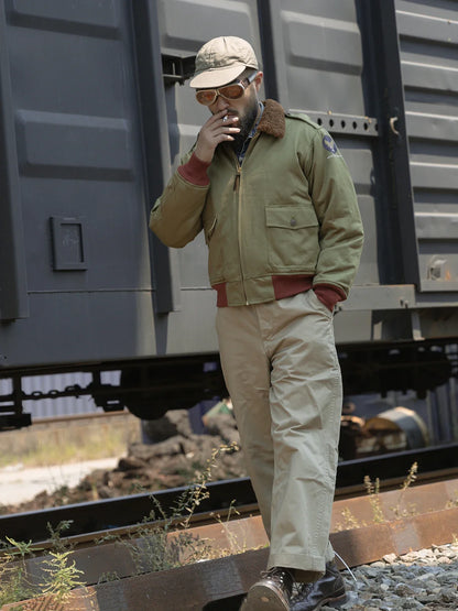 Rugged Bronson Army Chino Trousers 1942 Pattern Khakis Military Style Casual Pants.