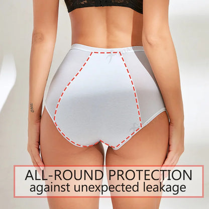 Women Menstrual Panties 5pcs High Waist Menstruation Underpants Leak Proof Period Briefs L-8XL Plus Size Physiological Briefs.
