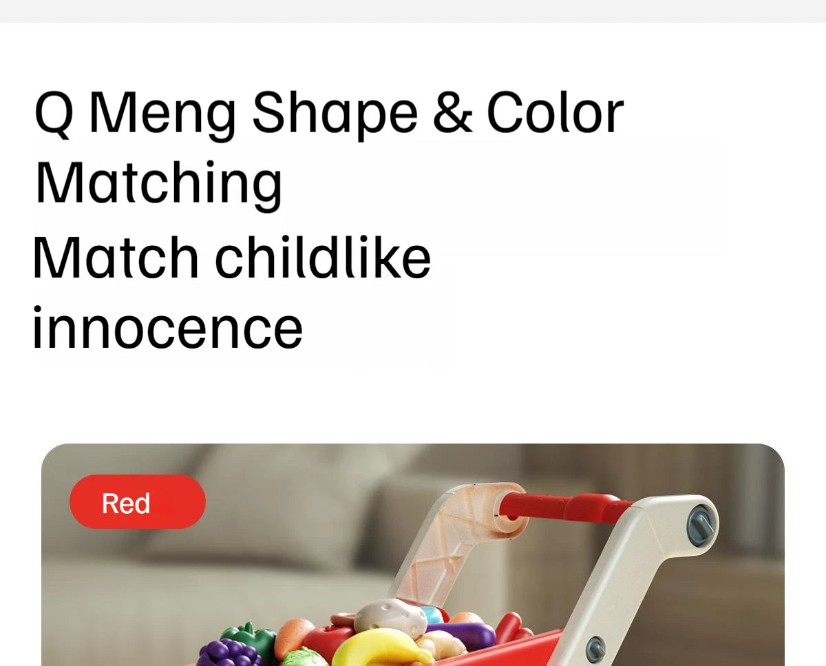 Shopping cart toy baby small trolley children play house fruit cut music kitchen supermarket men and girls Early Education toys