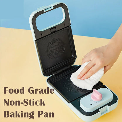 Cartoon Sandwich Machine Home Breakfast Waffle Maker Bread Machine Line Jiuyang Theme  Yellow Blue Timing Fried Eggs.