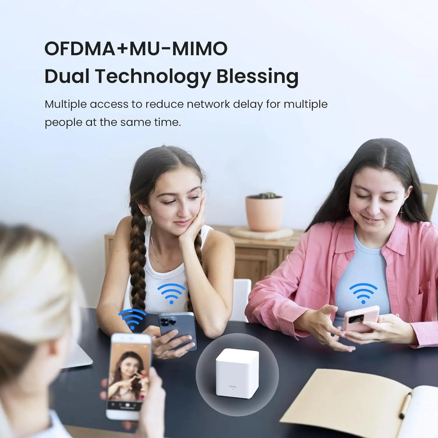 AX1500 Mesh WiFi 6 Router Tenda Mesh MX3 WiFi6 Gigabit WIFI Router 2.4G 5G Dual-Band Whole home wifi mesh Cover 3500sq.ft.