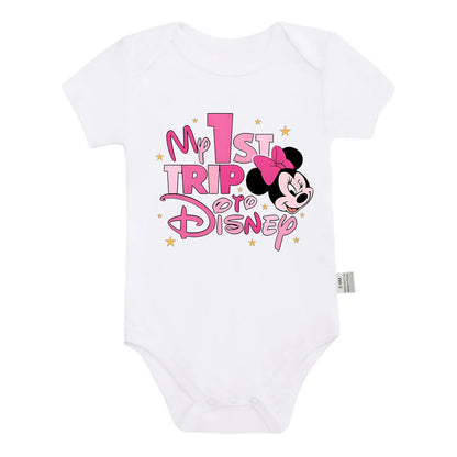 Neue Ankunft Baby Kleidung My 1st Trip Disney Baby Bodys 100% Baumwolle Sommer Baby Jungen Mädchen Strampler.