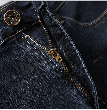 Baumwolle Herren Jeans Denim Hosen Marke Klassische Kleidung Overalls Gerade Hosen für Männer Schwarz Oversize Große Größe 35 40 42 44 46