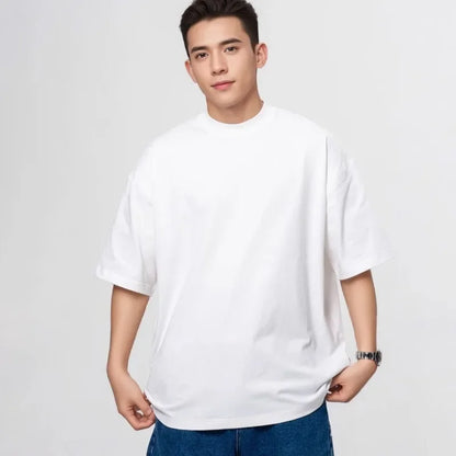 Heavy Wight 425 grams Men T Shirt Cotton Half Sleeve Brathable High Qaulity Round Neck Basic Tops Men Summer T-Shirt.