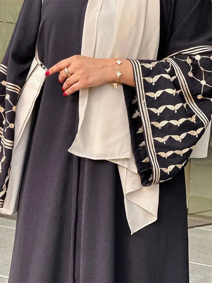 Butterfly Embroidered Open Kimono Abaya Dubai Luxury 2024 Islam Muslim Kaftan Modest Dress Kebaya Damen Robe Abayas For Women.