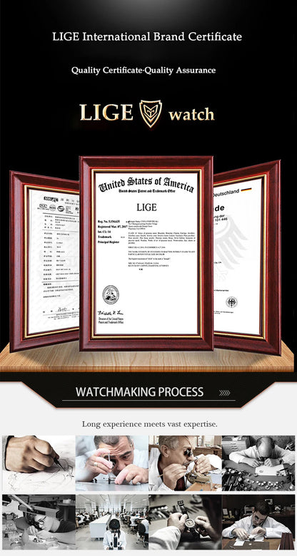 LIGE 2025 Diamond Women's Watch Fashion Elegant Quartz Wristwatches Waterproof Steel Strap Watch For Ladies Gifts Reloj Mujer.