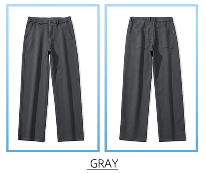 Mens Lyocell Straight Loose Elastic Waist Jeans 2025 Autumn Winter Fashion Brand Comfortable Versatile Pants Plus Size 5XL.