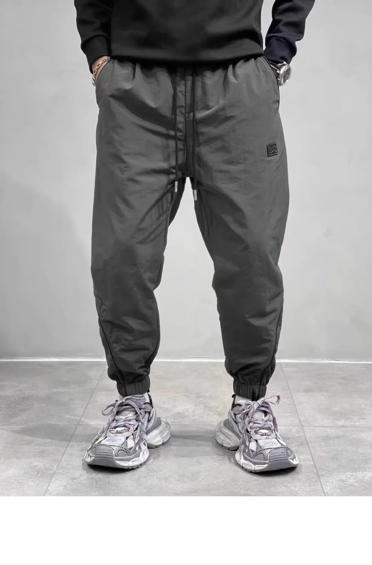 2024 Spring Autumn Men's Long Pants Loose Fit Plus Size Casual Nine Point Plus Size Harem Workwear Bunded Pants Men.