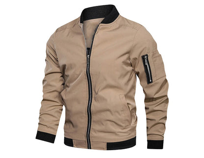 Spring Autumn Men's Bomber Jacket Casual Lightweight Jacket For Men Sports Windbreaker Zip Up Coat with Pockets Clothing.