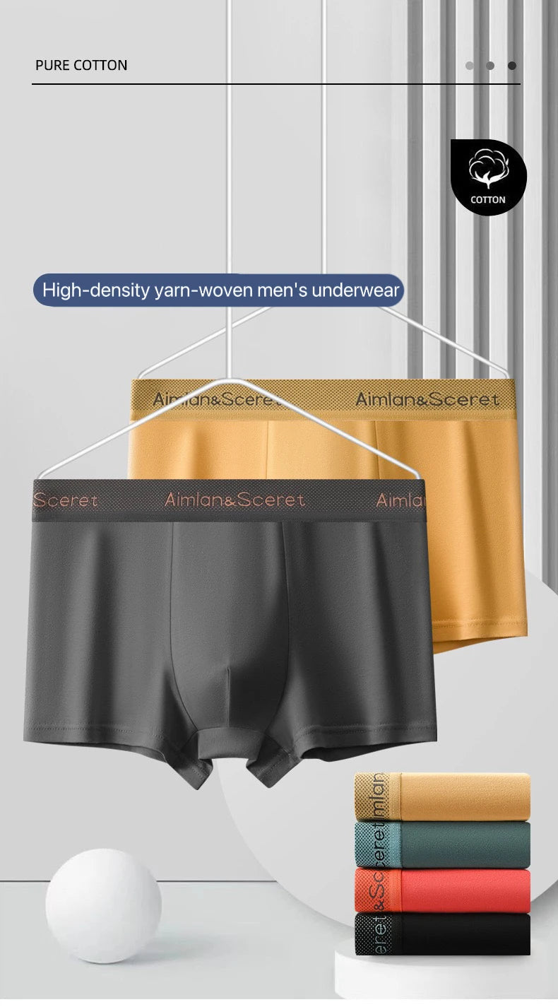 4Pcs Männer Unterwäsche Sportliche Boxer Plus Größe Jugend Boxer Shorts Bequeme Atmungsaktive Flache Hosen männer Quadratische Höschen Slip geschenk