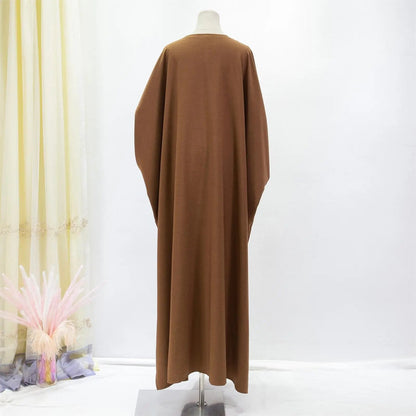 Offene Front Abaya Langarm solide Muslime aus Kaftan lose Maxi Länge Kleid Frauen Jilbabs Cardigan Mantel Damen bekleidung.