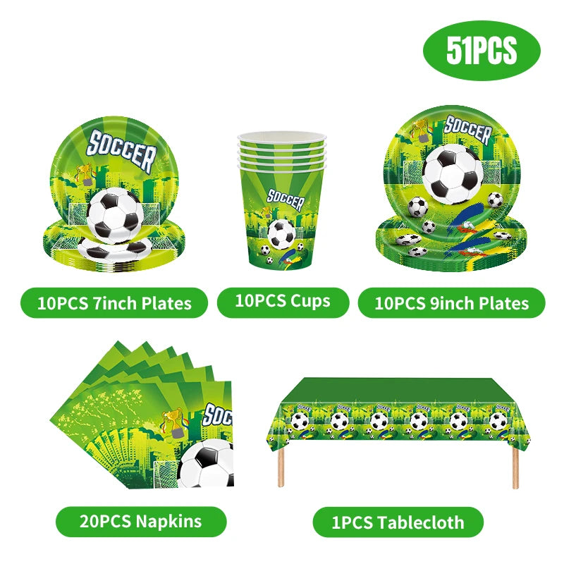 Fußball Geburtstag Dekoration Party Supplies Geschirr Luftballons Set Süßigkeiten Geschenkboxen Fußball Geburtstagsgeschenke Kinder Geburtstagsgeschenke.