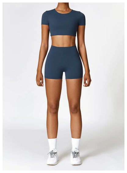 Yoga Top Women Sport T Shirts Push Up Fitness Clothes Short Sleeve Yoga Shirt Gym Top Running Active Wear Sport Top Femme Tights