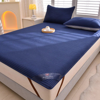 1pc Striped Waterproof Mattress Protector, Comfortable Mattress Cover, Soft and Breathable  for Single/Double Beds.