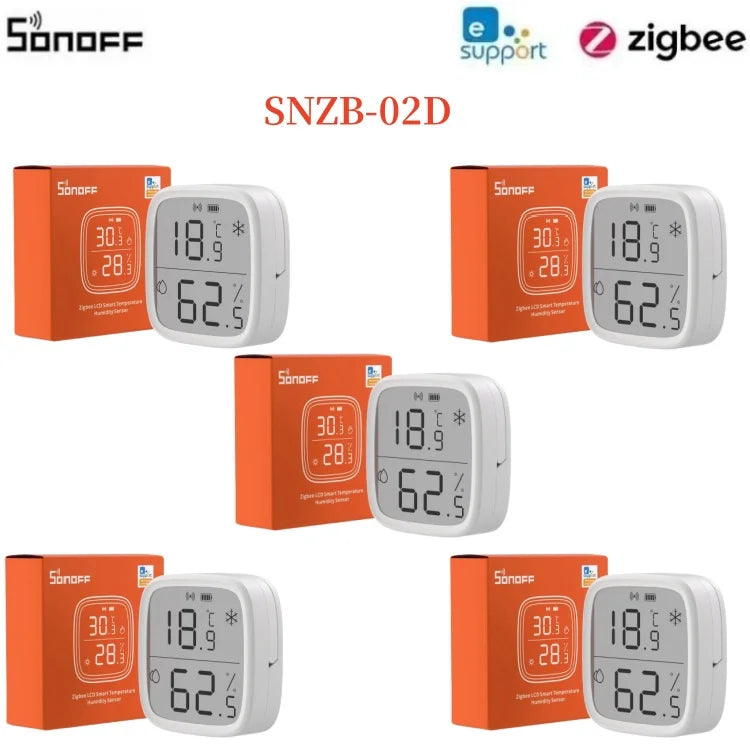 SONOFF SNZB 02D Zigbee Temperatur-Feuchtigkeitssensor SNZB-02D mit LCD-Bildschirm für EWeLink SONOFF ZigBee Bridge Alexa Alice
