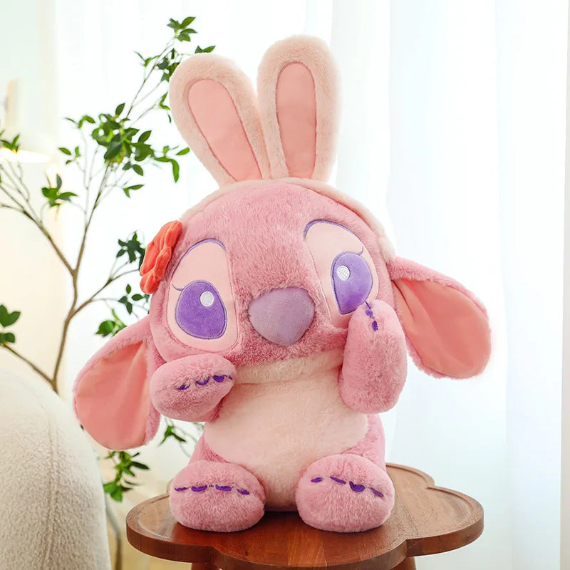 20-40cm Anime Cartoon Pink Angel Series Lilo & Stitch Doll Cute Hug Duck Stitch Plush Toy Soft Stuffed Kawaii Kid Birthday Gift.