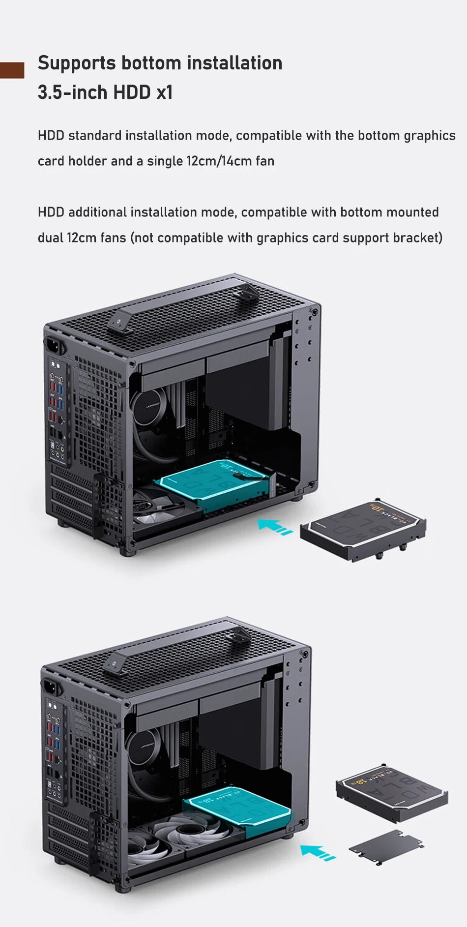 JONSBO Z20 MATX Case Detachable Handle Supports 240 Water-cooled 363mm Graphics Card Side  Transparency Desktop Mini PC Chassis
