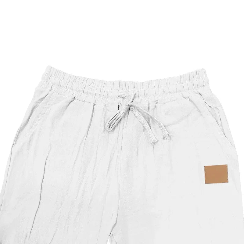 Frühling Sommer Dünne männer Casual Leinen Hosen Strand Stil Kordelzug Gerade Bein Lange Hosen Hochwertige Bequeme Passform.