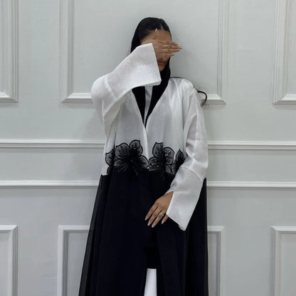 Eid Dubai Open Abaya Appliques Kimono Cardigan Women Muslim Dress Turkey Kaftan Kebaya Caftan Marocain Femme Robe Islam Jalabiya.