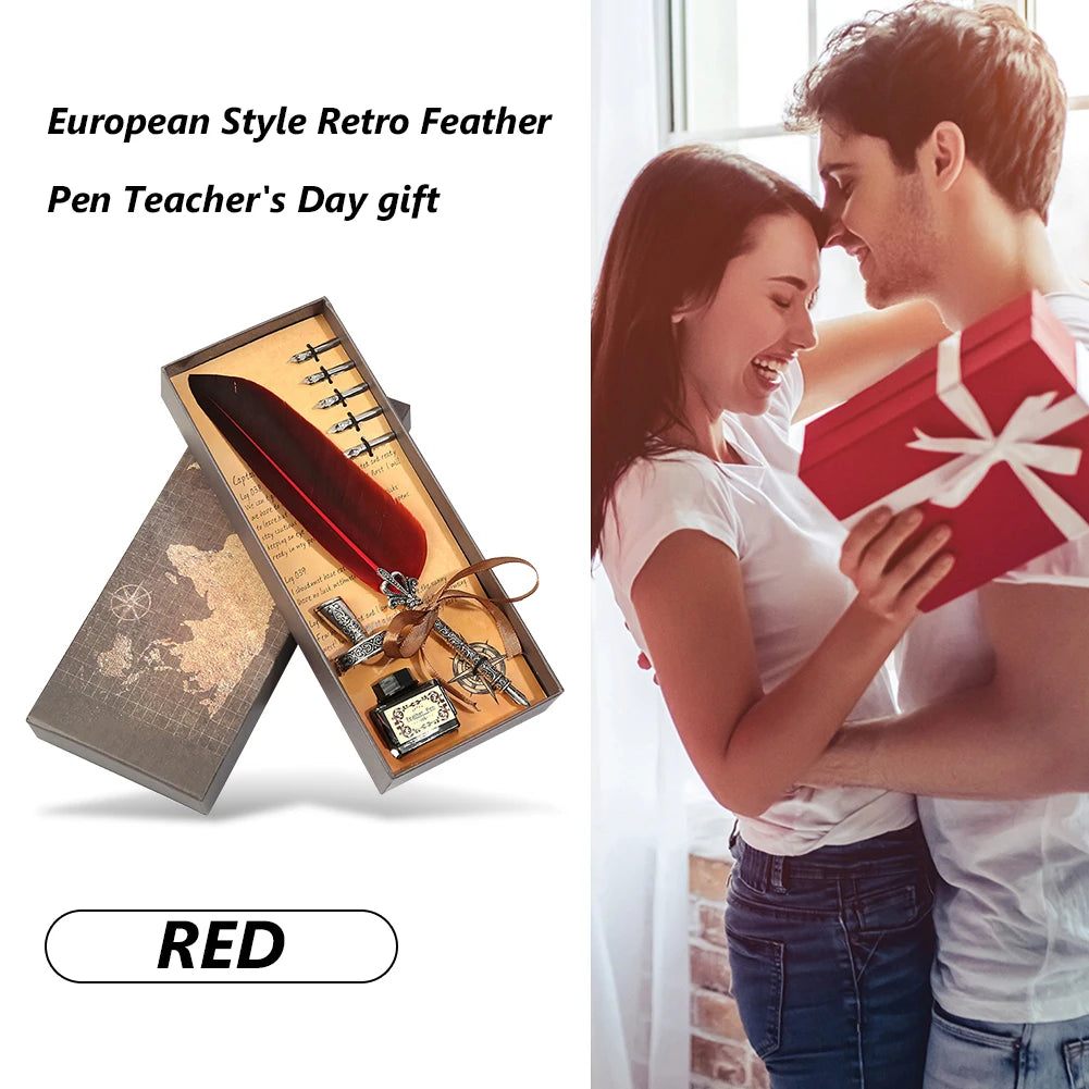 Retro Vintage Kalligraphie Feder Dip Stift Brunnen Stifte Schreiben Tinte Set Kreative Schreibwaren Quill Stift Kunst Liefert Handwerk Geschenke.