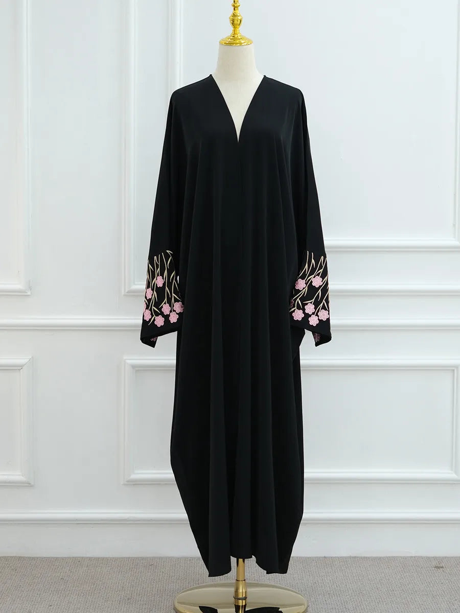 Muslim Women Dubai Abaya luxury embroidery Floral Long Dress Kaftan Flower Ramadan Robe Femme Islam African Dresses Kebaya.