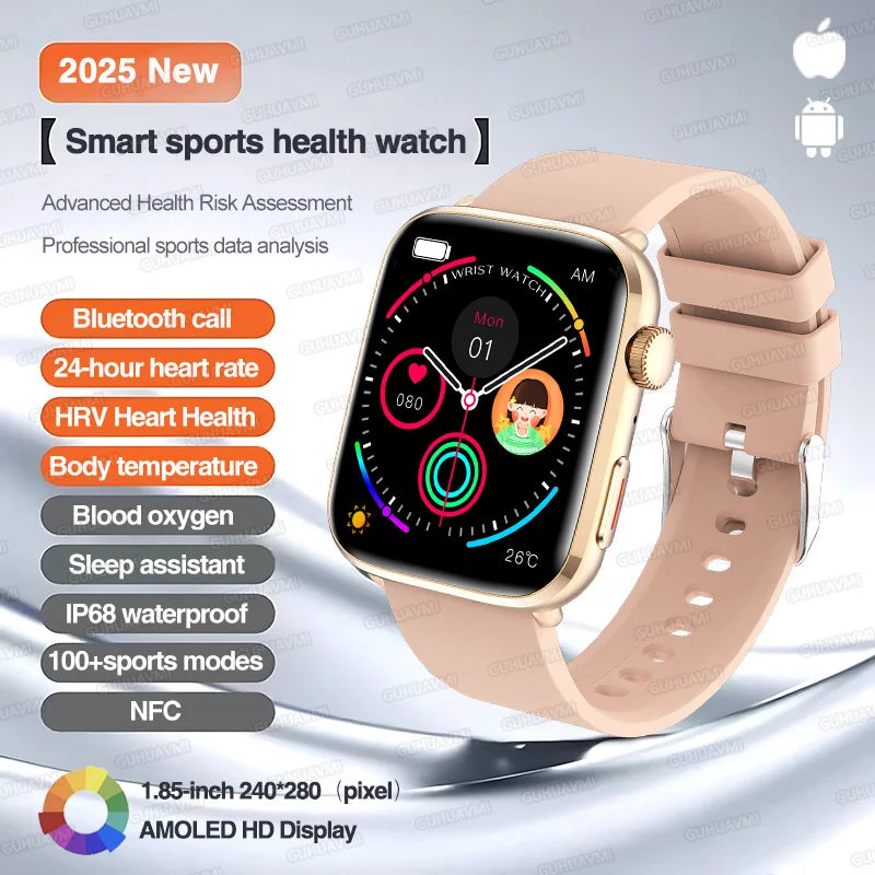 2025 New Iatrology Grade Smart Watch Women Blood pressure Blood oxygen Fat Heart Rate Menstrual Tracking BT Call Bracelet Ladies