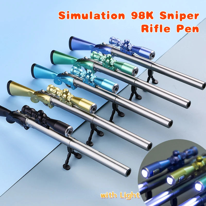 Kreative Simulation 98K Scharfschützengewehr Neutralstift mit Licht 0,38 mm schwarze Geltinte Student Schule Schreibwaren PUBG Lichter Stifte Geschenk.
