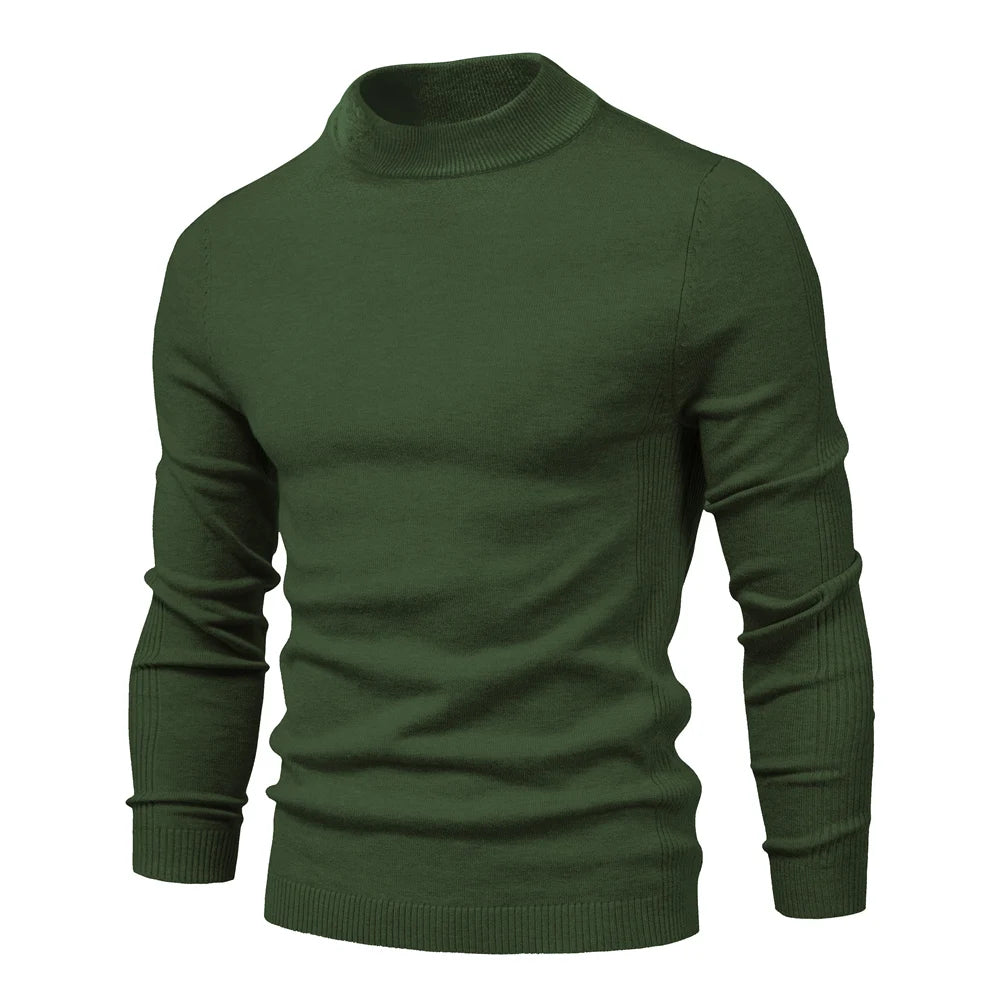 New Winter Turtleneck Thick Mens Sweaters Casual Turtle Neck Solid Color Quality Warm Slim Turtleneck Sweaters Pullover Men.
