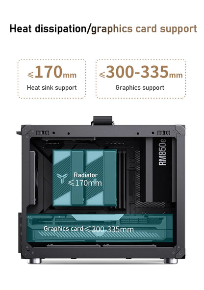 JONSBO C6 MAX Desktop M-ATX Case Type-c Side Transparent Handheld Portable Computer Small Chassis ATX Power Supply.