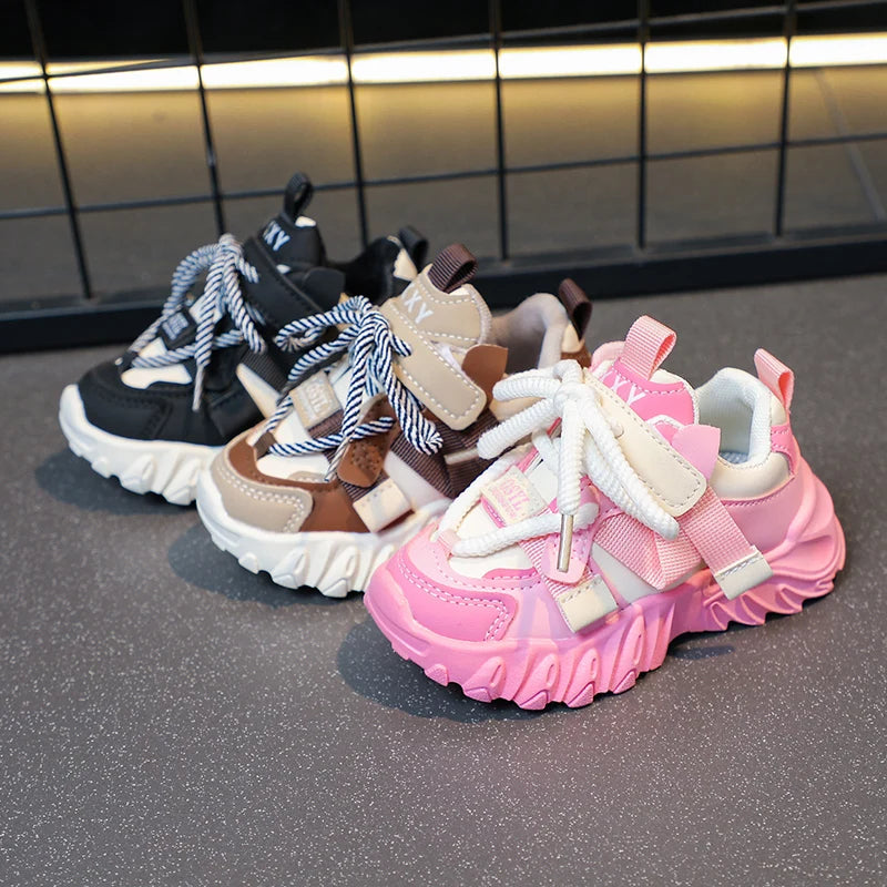 Kids Sport Chunky Shoes Mesh Breathable Casual Girls Sneakers children boy Shoes.