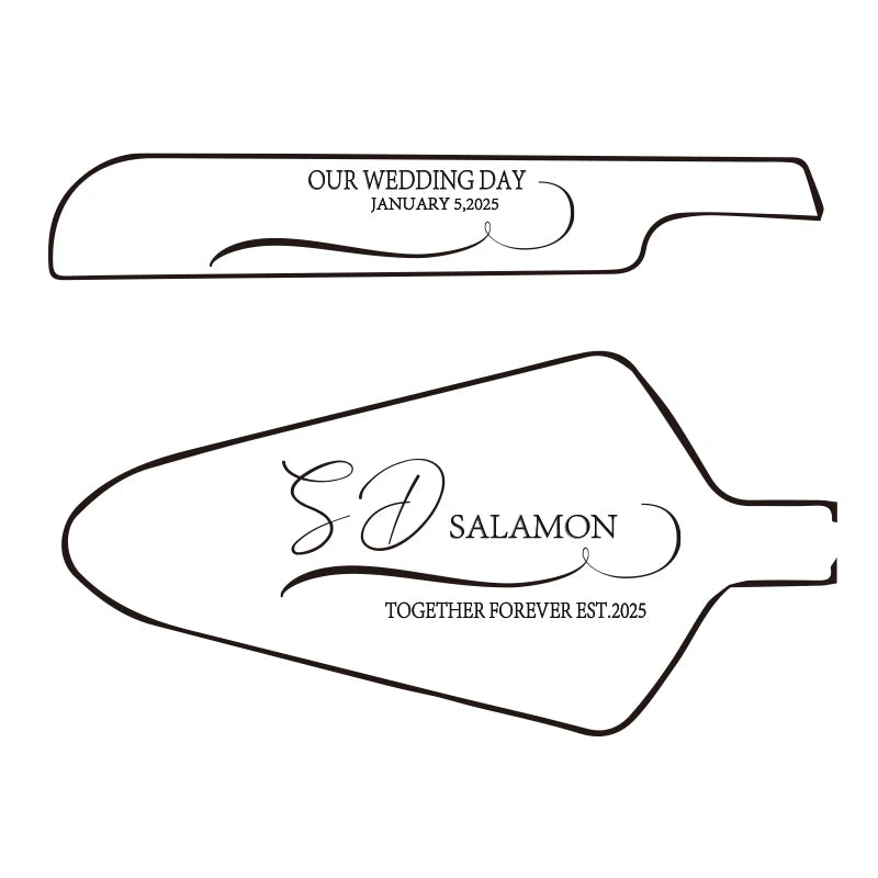 Personalised Wedding Cake Knife Shovel Custom Bride Gift Gold/Silver Cutting Server Set Engraved Birthday Party Cake Dinner Deco.