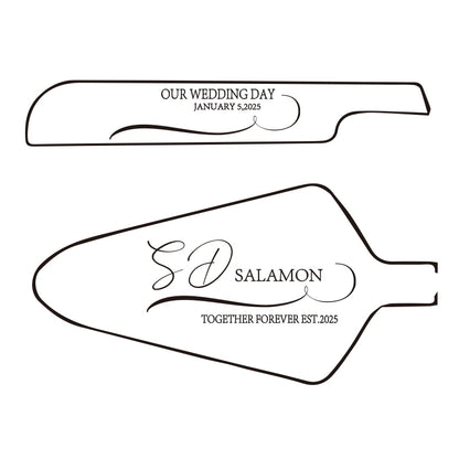 Personalised Wedding Cake Knife Shovel Custom Bride Gift Gold/Silver Cutting Server Set Engraved Birthday Party Cake Dinner Deco.