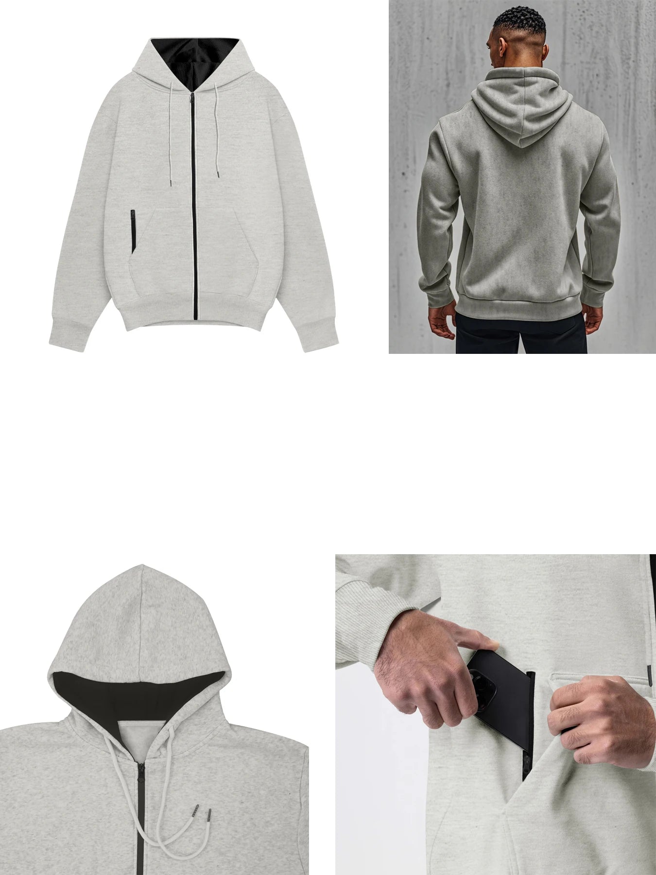 Men's Comfortable Thick Hooded Sweatshirt, Zipper Sports Shirt, Long Sleeved Sweatshirt, Autumn and Winter Season.