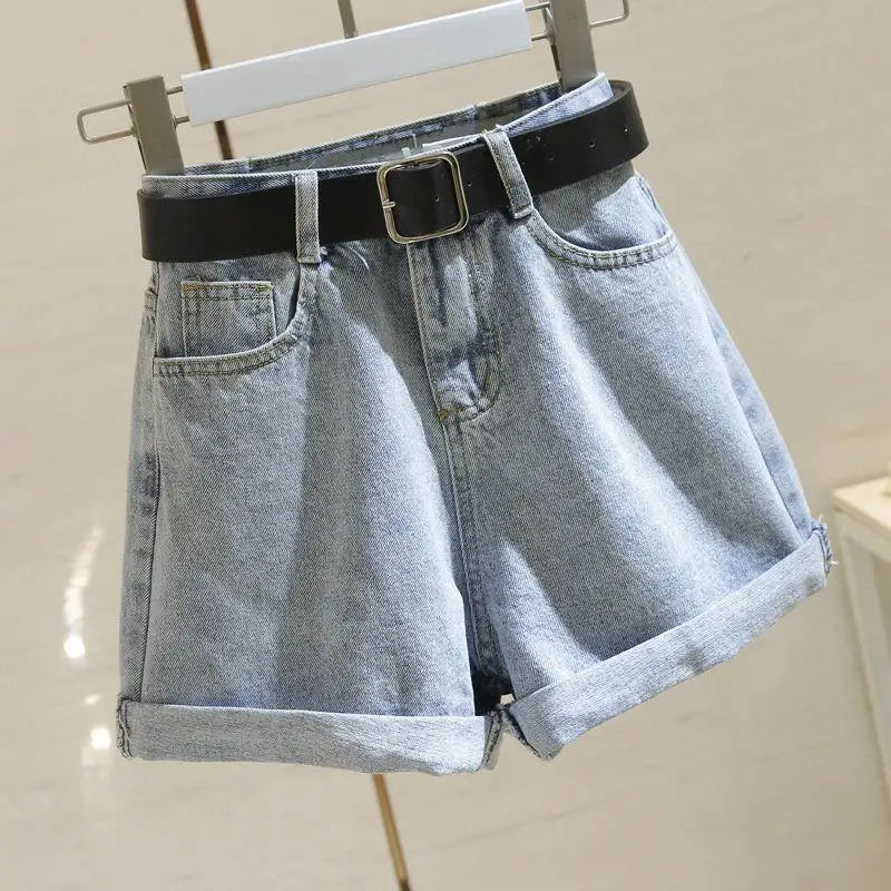 Women Summer Midi Shorts Skirt Hip Zipper Button Pockets Vintage Casual Elegant Party Fashion Casual Denim.