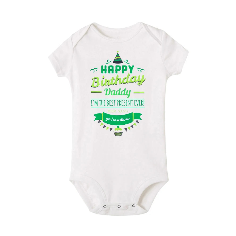 Alles Gute zum Geburtstag Papa Neugeborenes Baby Body Geschlechtsneutrale Babyartikel Säuglingskleidung Zwillinge Outfit Strampler Vater Geburtstagsgeschenk