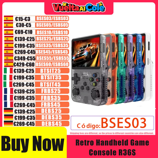 R36S/ R36H  Handheld Video Game Console Linux System 3.5 Inch IPS Screen Portable Retro Pocket Video Player Gifts For Christmas.