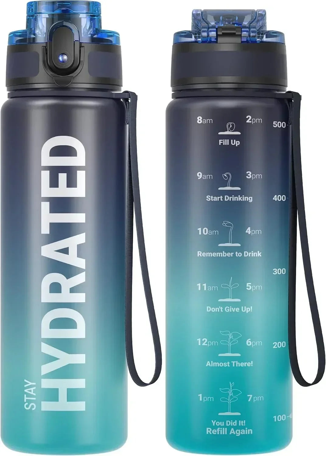 32oz Water Bottle Motivational Sport Water Bottle Leakproof Drinking Bottles Outdoor Sports Travel Kettle Drinking Water Bottle