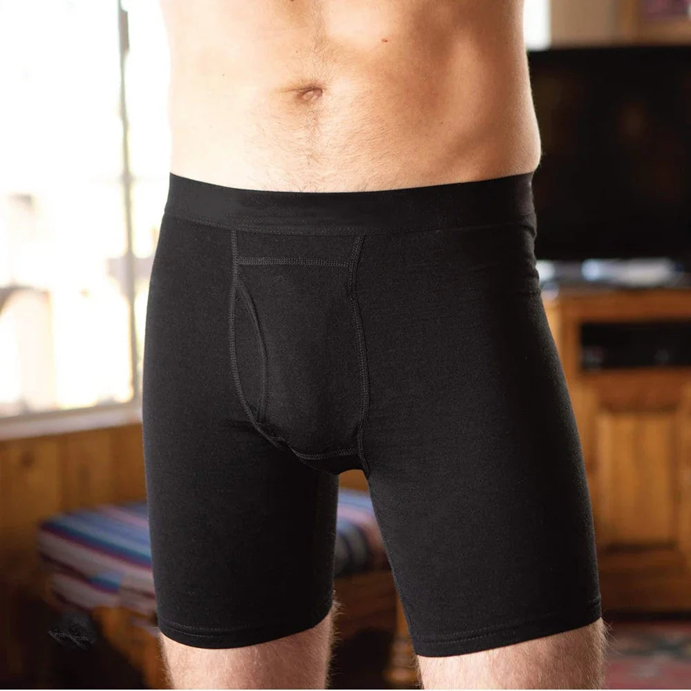 Herren-Boxershorts aus Merinowolle, Herrenunterwäsche, 100 % Merinowolle, Herren-Boxershorts aus Merinowolle, weich, bequem, atmungsaktiv, feuchtigkeitsableitend, USA-Größe