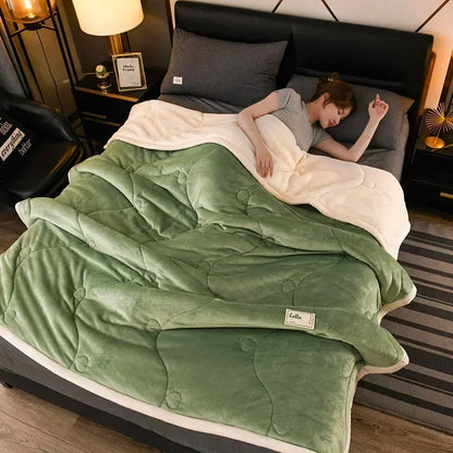 2025 NEW Winter Keep Warm Wool Throw Blanket for Sofa Winter Blanket King Size Home Warm Plaid Comforter Bedspread Bedding Sheet