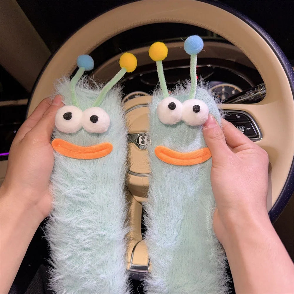 Funny Monster Socks Autumn Winter Coral Fleece Floor Socks Couple Sleep Sock Fuzzy Socks Christmas Stockings.