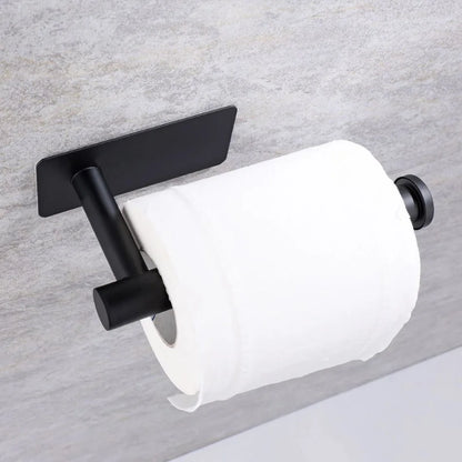 Selbstklebender Papierhalter aus Edelstahl, gebürstetes Gold, Schwarz, Weiß, Ständer für Küche, Badezimmer, Toilettenpapier, Handtuchrolle, Regal, Taschentuch zum Aufhängen