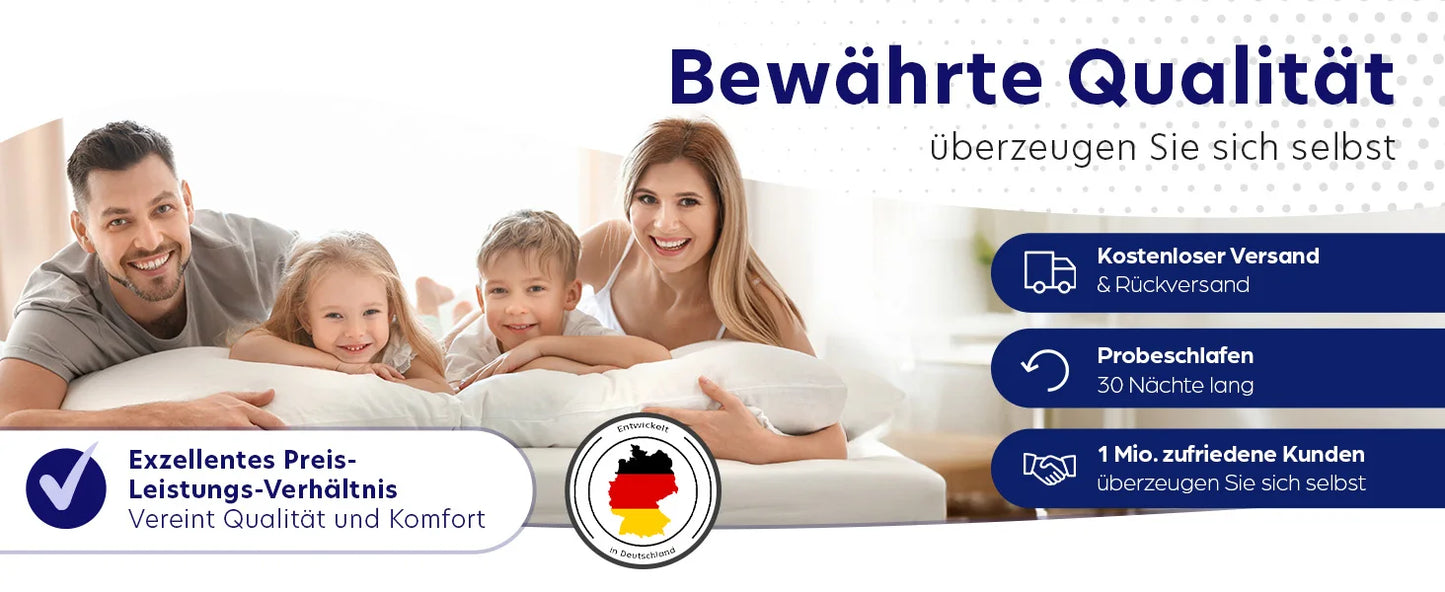 Ortho Kalschaummatratze, 7-Zonen-Matratze, Härte: H2 & H3, ÖkoTex gerollte Matratze (140 x 200 cm)