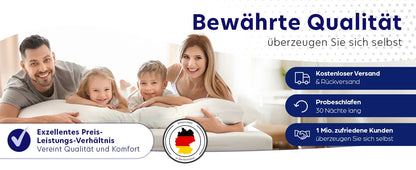 Ortho Kalschaummatratze, 7-Zonen-Matratze, Härte: H2 & H3, ÖkoTex gerollte Matratze (140 x 200 cm)