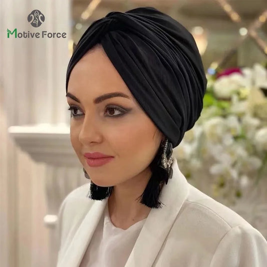 Muslim Black Hijab Cap Undercap Abaya Hijabs For Woman Islamic Abayas Jersey Instant Wrap Women Crinkle Arabic Modal Silk Caps.