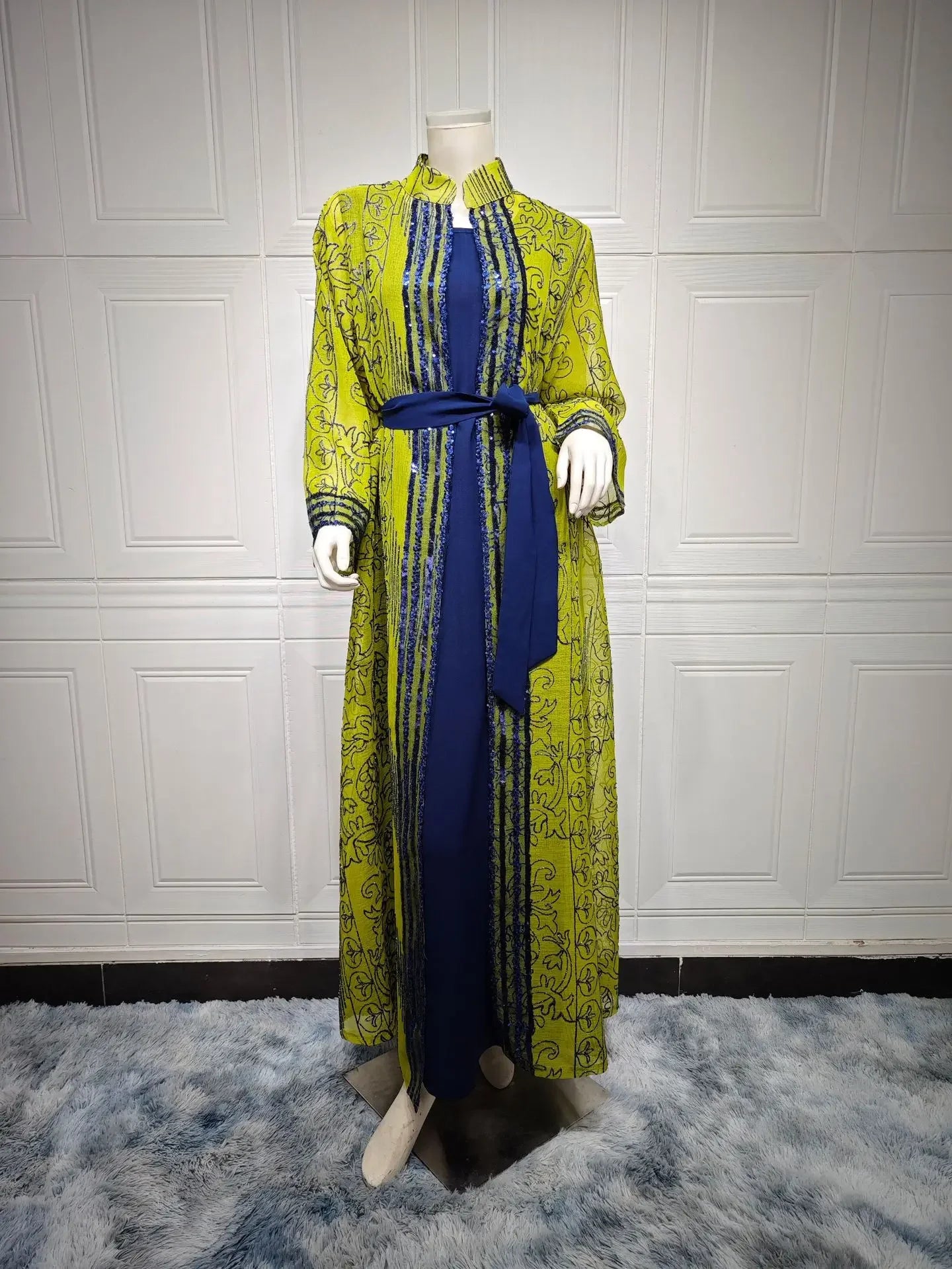 UNI Muslim Abaya Indische Anarkali Anzüge für Frau Dubai Tägliche Party Kleid Mode Langarm Gürtel Kleidung Muslimischen Robe