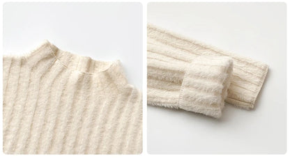 2025 gestrickte Pullover Dicke Warme Rollkragenpullover Frauen Tops Gefüttert Pullover Herbst Winter Streetwear Jersey Strickwaren Jumper.