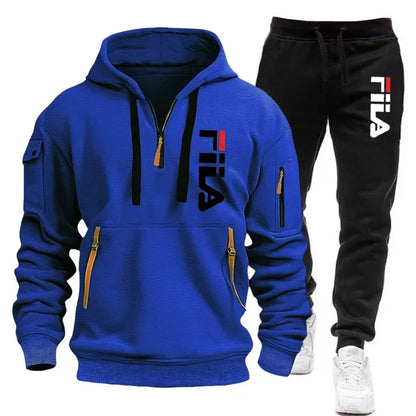 Autumn and winter men's sportswear sets, trendy brand clothing sweatshirt sets, and casual design oversized long-sleeved sweatsh.
