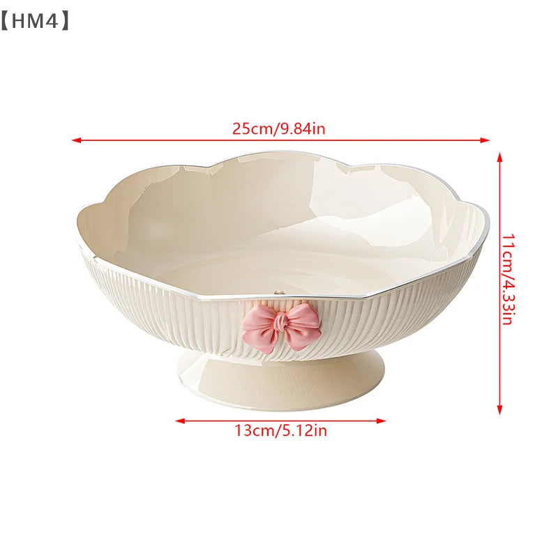 〔HM4〕1Pc Plastic Candy Fruit Plate for Home Coffee Table Candy Platter High-End Snack Placement Platter Ornaments.